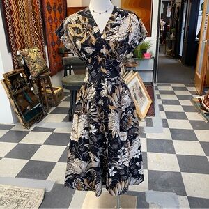 Teri Jon Black Floral Dress